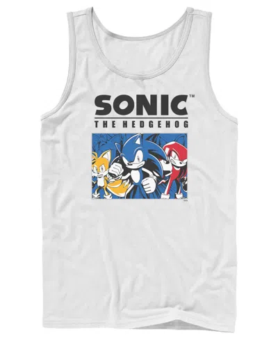 Fifth Sun Men's Sonic The Hedgehog Team Sonic Character Graphic Tank Top In White