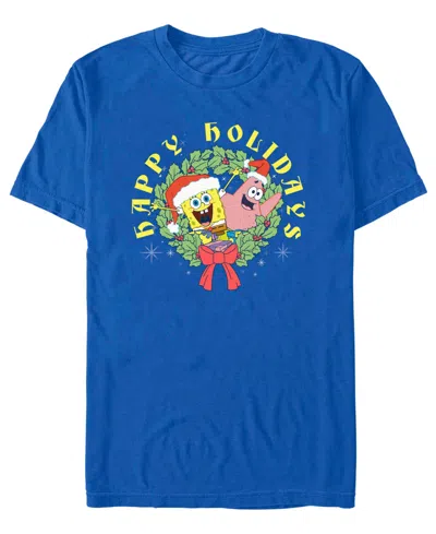 Fifth Sun Men's Spongebob Holiday Wreath Joy T-shirt In Multi