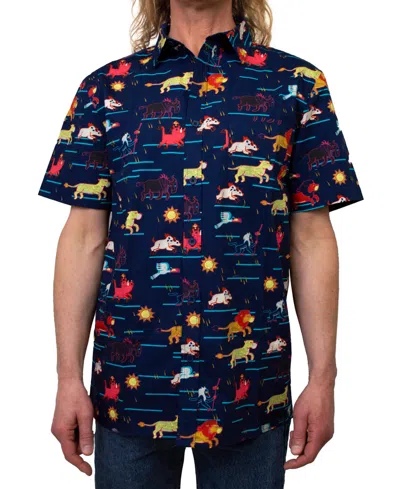 Fifth Sun Men's Stampeded Short Sleeves Woven Shirt In Multi Color