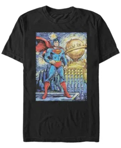 Fifth Sun Men's Superman Superman Starry Night Short Sleeve T-shirt In Black