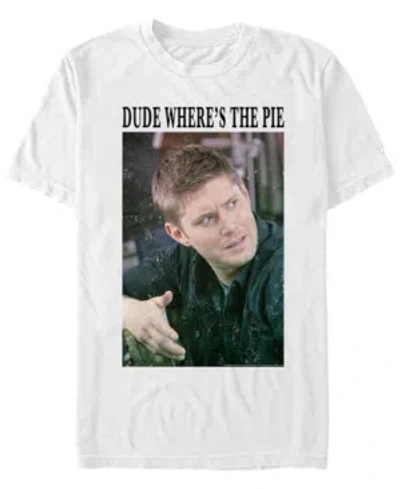 Fifth Sun Men's Supernatural Pie Dean Meme Short Sleeve T-shirt In White