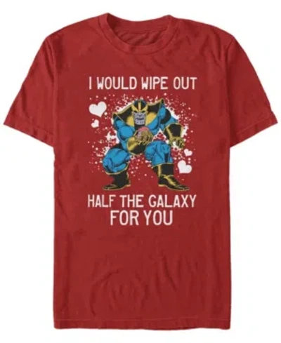 Fifth Sun Men's Thanos Galaxy Heart Short Sleeve Crew T-shirt In Red