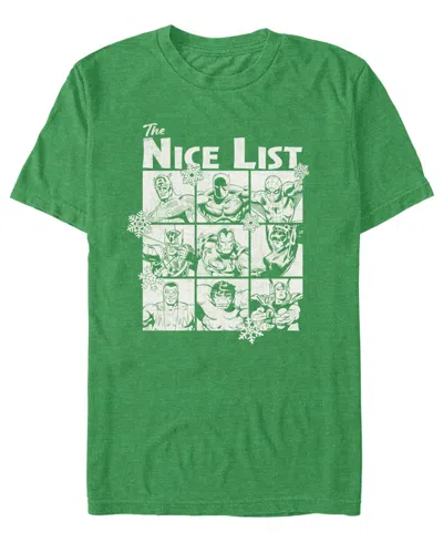 Fifth Sun Men's The Nice List Graphic Short-sleeve T-shirt In Kelly Heather