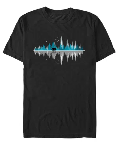 Fifth Sun Men's The Sounds Of Nature Music Sound Wave Graphic Crew Neck T-shirt In Black