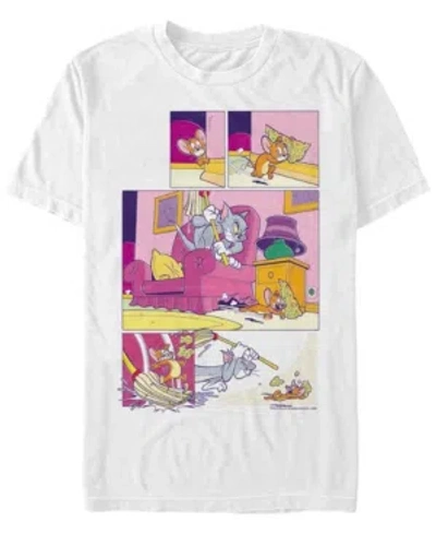 Fifth Sun Men's Tom Jerry Cheese Comic Short Sleeve T-shirt In White