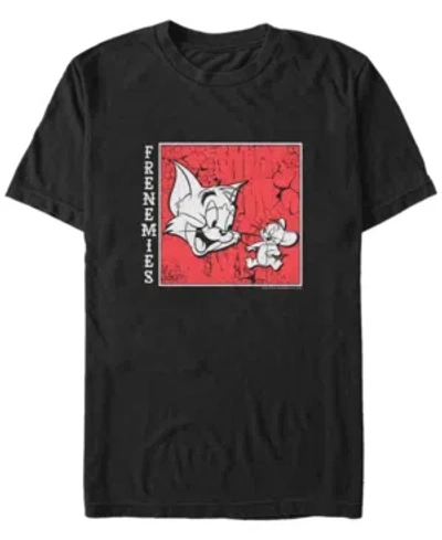 Fifth Sun Men's Tom Jerry Frenemies Streetwear Short Sleeve T-shirt In Black