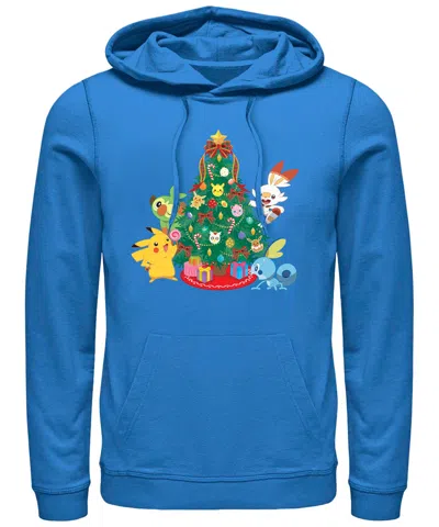 Fifth Sun Men's Tree Crew Fleece Pullover Hoodie In Royal