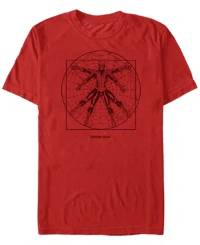 Fifth Sun Men's Vitruvian Spider Short Sleeve Crew T-shirt In Red