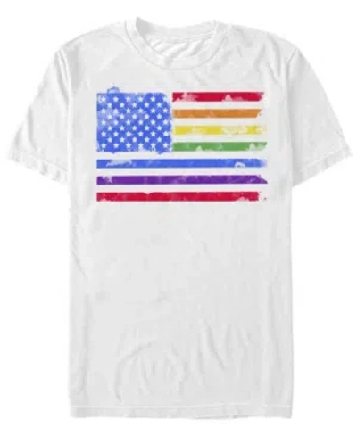 Fifth Sun Men's Watercolor Pride Short Sleeve Crew T-shirt In White