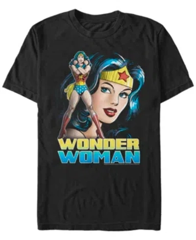 Fifth Sun Men's Wonder Woman Wonder Sil Stance Short Sleeve T-shirt In Black