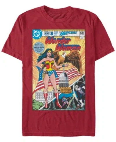Fifth Sun Men's Wonder Woman Wonder Woman Comic Short Sleeve T-shirt In Cardinal