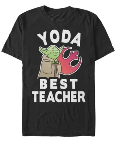 Fifth Sun Men's Yoda Techer Short Sleeve Crew T-shirt In Black