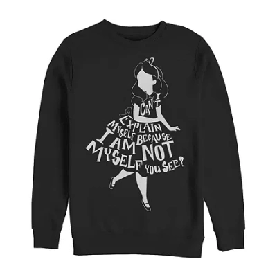 Fifth Sun Mens Crew Neck Long Sleeve Alice In Wonderland Sweatshirt In Black