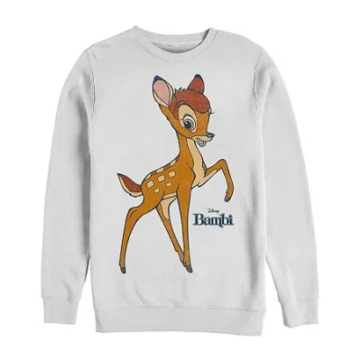 Fifth Sun Mens Crew Neck Long Sleeve Bambi Sweatshirt In White