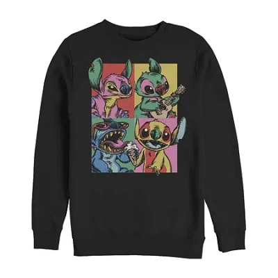 Fifth Sun Mens Crew Neck Long Sleeve Lilo & Stitch Sweatshirt In Multi