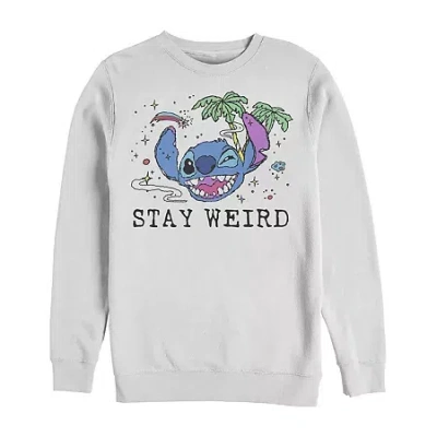 Fifth Sun Mens Crew Neck Long Sleeve Lilo & Stitch Sweatshirt In Gray