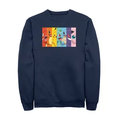 Fifth Sun Mens Crew Neck Long Sleeve Pokeman Sweatshirt In Blue