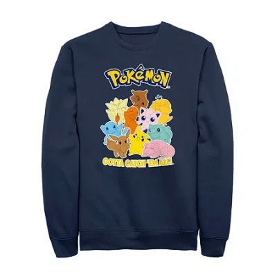 Fifth Sun Mens Crew Neck Long Sleeve Pokeman Sweatshirt In Blue