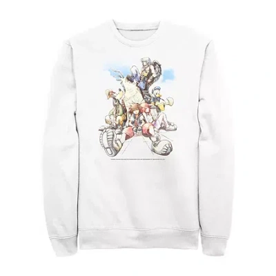 Fifth Sun Mens Crew Neck Long Sleeve Sweatshirt In White