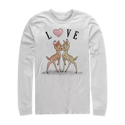 Fifth Sun Mens Long Sleeve Bambi Graphic T-shirt In White
