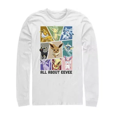 Fifth Sun Mens Long Sleeve Pokemon Graphic T-shirt In White