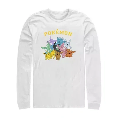 Fifth Sun Mens Long Sleeve Pokemon Graphic T-shirt In White