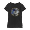 Fifth Sun Moon Knight Little & Big Kid Girls Crew Neck Short Sleeve Slim Fit Marvel Graphic T-shirt In Black
