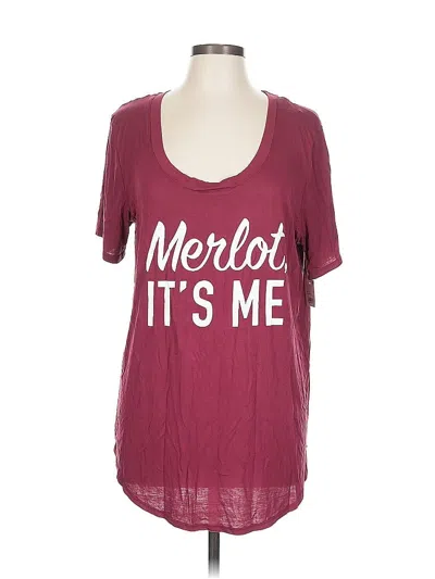 Pre-owned Fifth Sun Short Sleeve T-shirt In Burgundy