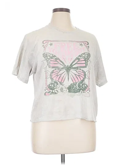 Pre-owned Fifth Sun Short Sleeve Top Silver Mock Neckline Tops