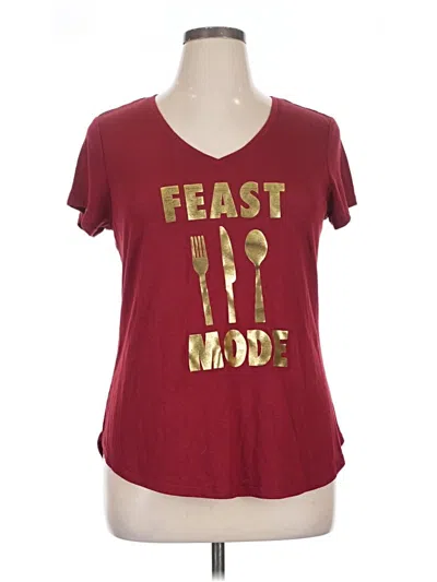 Pre-owned Fifth Sun Short Sleeve T-shirt In Burgundy