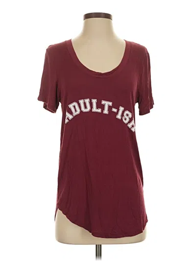 Pre-owned Fifth Sun Short Sleeve T-shirt In Burgundy