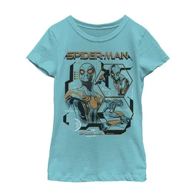 Fifth Sun Spider-man: Across The Spider-verse Little & Big Kid Girls Crew Neck Short Sleeve Regular Fit Marvel In Blue