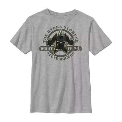Fifth Sun Steve Rodgers Hydra Little & Big Kid Boys Crew Neck Short Sleeve Slim Fit Avengers Marvel Graphic T- In Gray