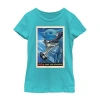 Fifth Sun The Mandalorian Little & Big Kid Girls Crew Neck Short Sleeve Regular Fit Star Wars Graphic T-shirt In Blue