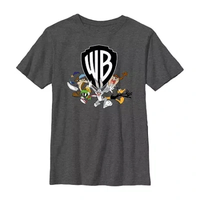 Fifth Sun Warner Bros. Little & Big Kid Boys Crew Neck Short Sleeve Regular Fit Looney Tunes Graphic T-shirt In Gray