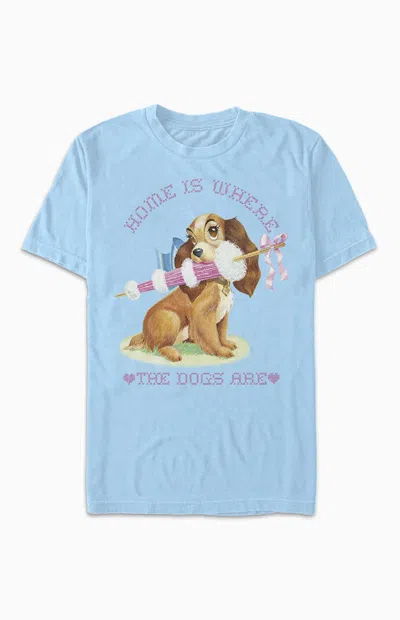 Fifth Sun Women's Home Dog T-shirt In Light Blue