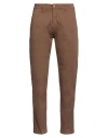 Fiftieth Man Pants Brown Size 30 Cotton, Elastane In Brown