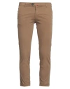 Fiftieth Man Pants Camel Size 38 Cotton, Elastane In Beige