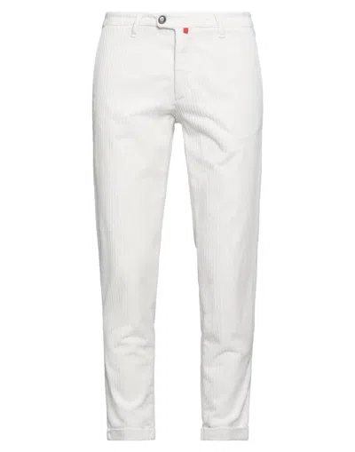Fiftieth Man Pants White Size 42 Cotton, Elastane
