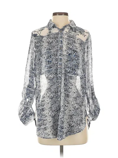 Pre-owned Fig And Flower 3/4 Sleeve Blouse In Blue