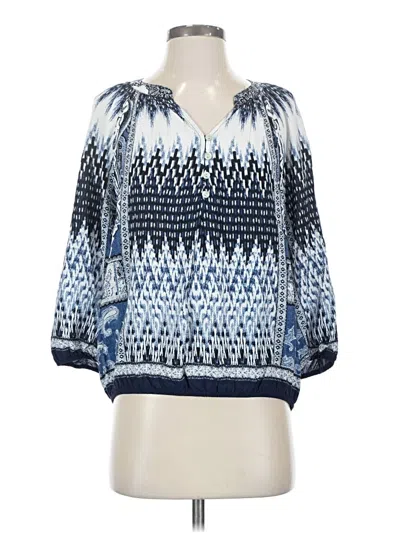 Pre-owned Fig And Flower 3/4 Sleeve Blouse In Blue