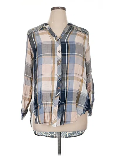 Pre-owned Fig And Flower 3/4 Sleeve Blouse In Blue