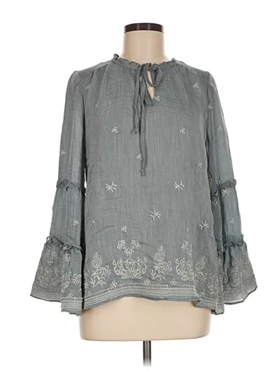 Pre-owned Fig And Flower 3/4 Sleeve Blouse In Gray