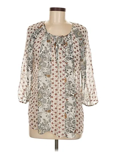 Pre-owned Fig And Flower 3/4 Sleeve Blouse In Ivory