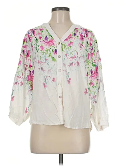 Pre-owned Fig And Flower 3/4 Sleeve Blouse In Ivory