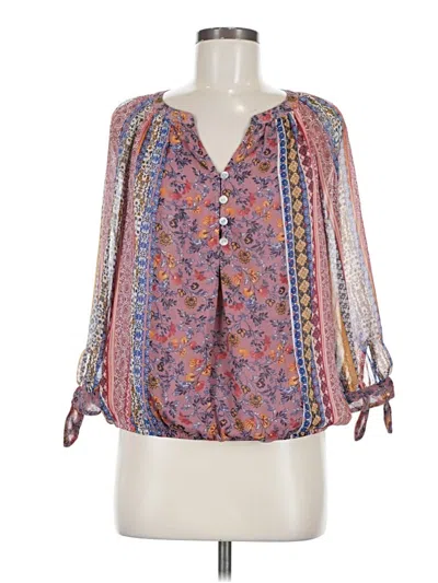 Pre-owned Fig And Flower 3/4 Sleeve Blouse In Pink