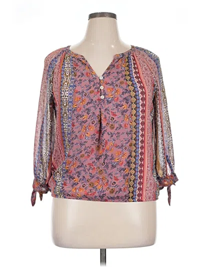 Pre-owned Fig And Flower 3/4 Sleeve Blouse In Pink