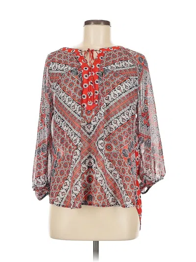 Pre-owned Fig And Flower 3/4 Sleeve Blouse In Red