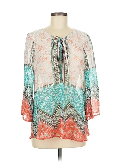 Pre-owned Fig And Flower 3/4 Sleeve Blouse In White