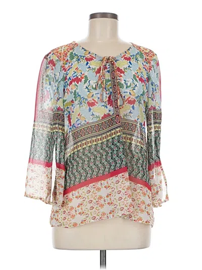 Pre-owned Fig And Flower 3/4 Sleeve Blouse In White